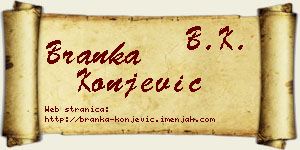 Branka Konjević vizit kartica